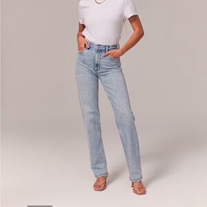 Abercrombie & Fitch Women's 90s Straight Ultra High Rise Denim Jeans Size 25L